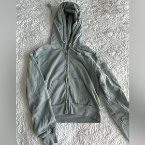 Green-bluish Brandy Melville Cropped Hoodie